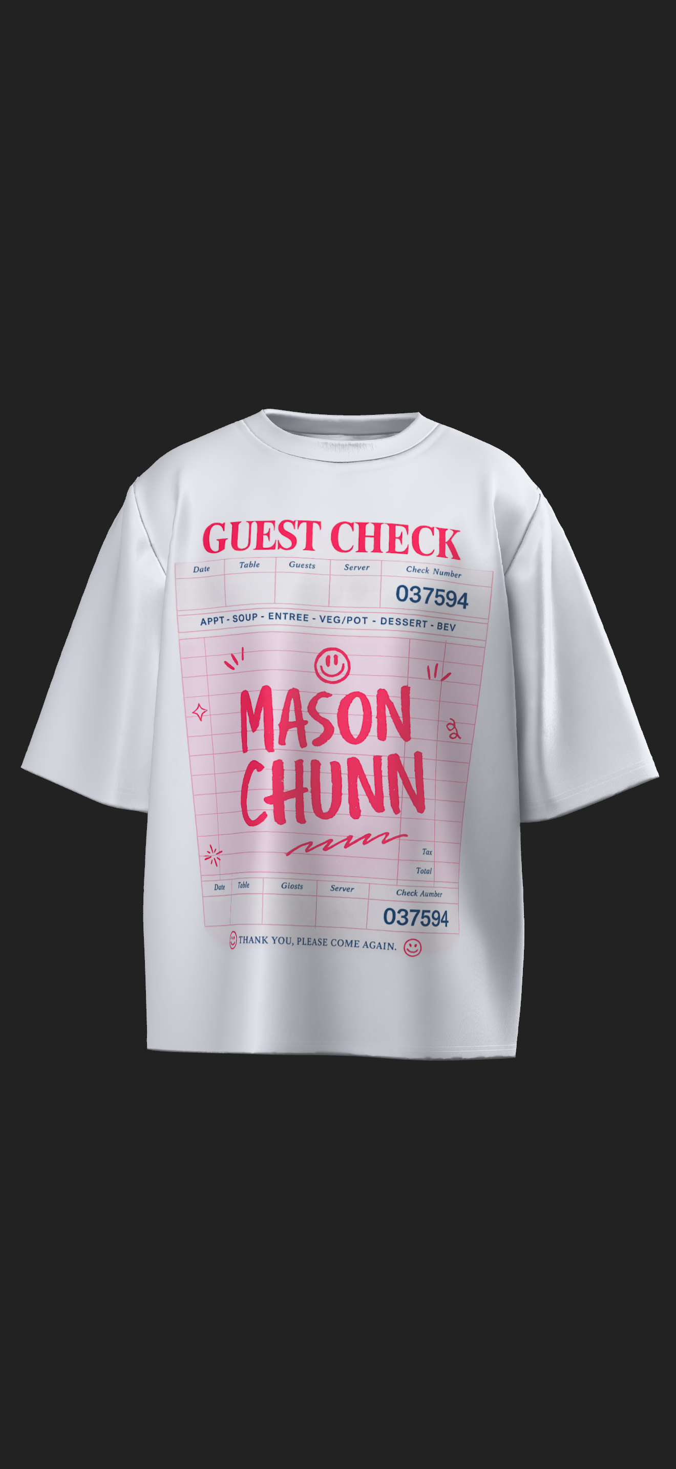 Guest Check Reality Oversized Tee